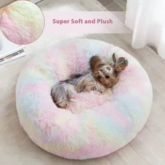Luxury Calming Donut Pet Bed – Washable Plush Faux Fur - Thumbnail 4