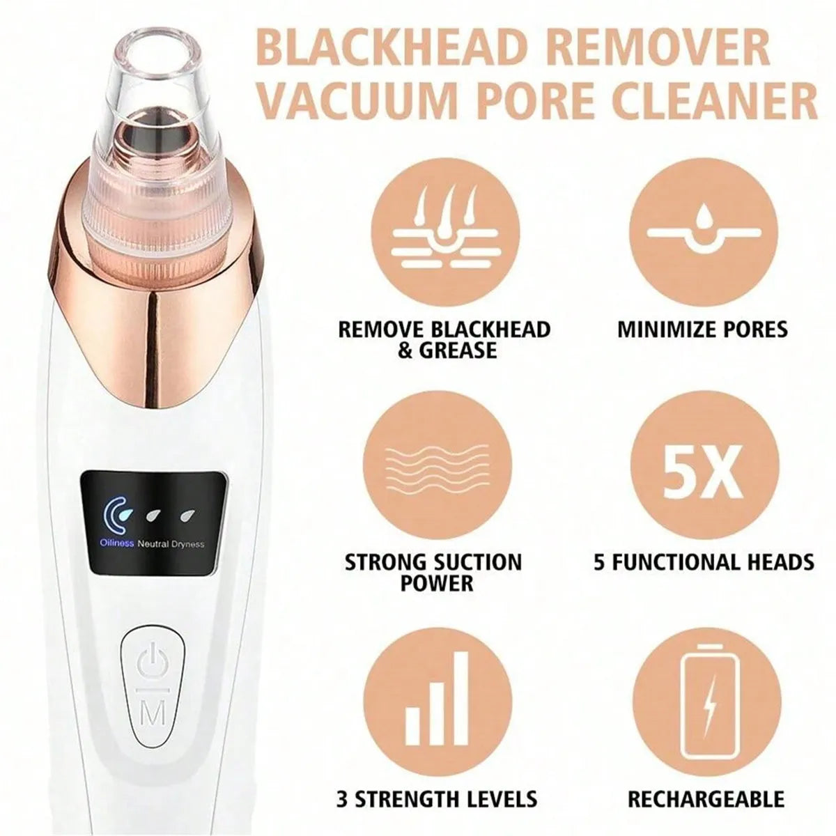 2026 Facial Suction Tool USB Rechargeable Pore - View 5