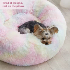 Luxury Calming Donut Pet Bed – Washable Plush Faux Fur - Thumbnail 5