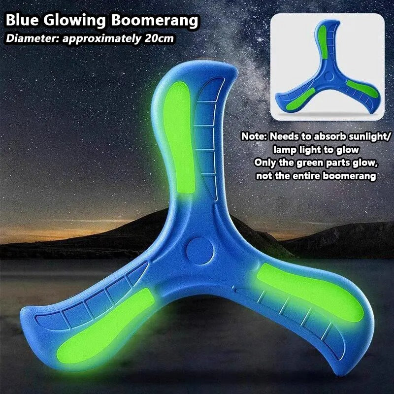 Boomerang Soft Three-leaf Cross with Night Light Outdoor Toy Flying Disc Adult-kids Interactive Sports Toy Puzzle Gift for Kids