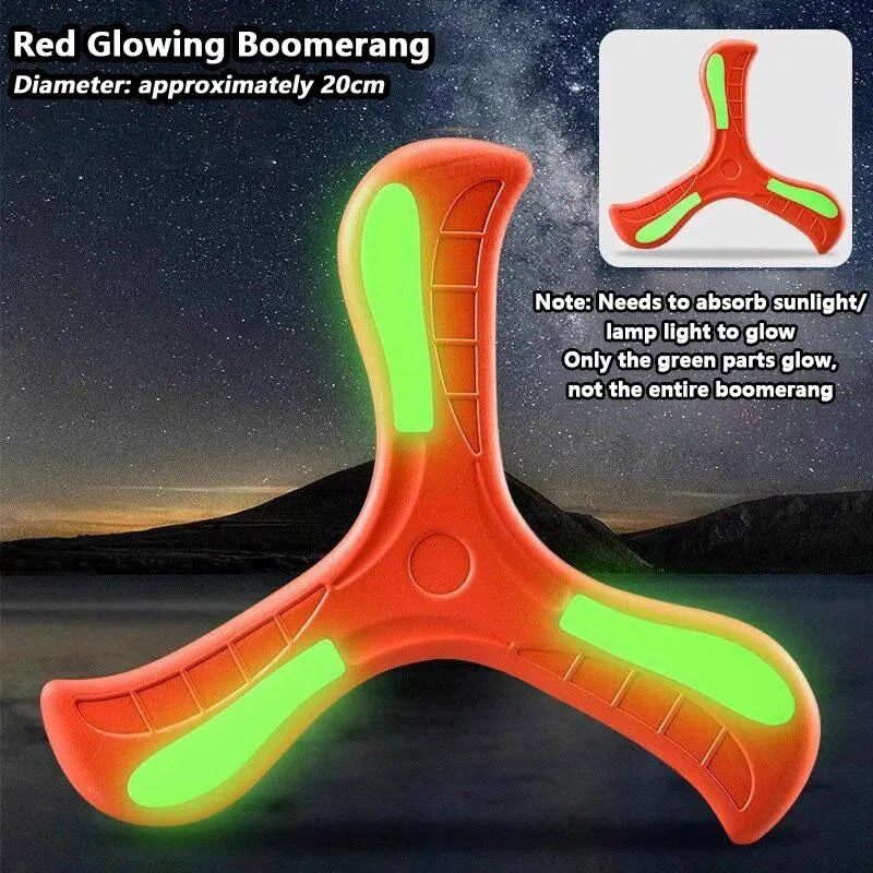 Boomerang Soft Three-leaf Cross with Night Light Outdoor Toy Flying Disc Adult-kids Interactive Sports Toy Puzzle Gift for Kids