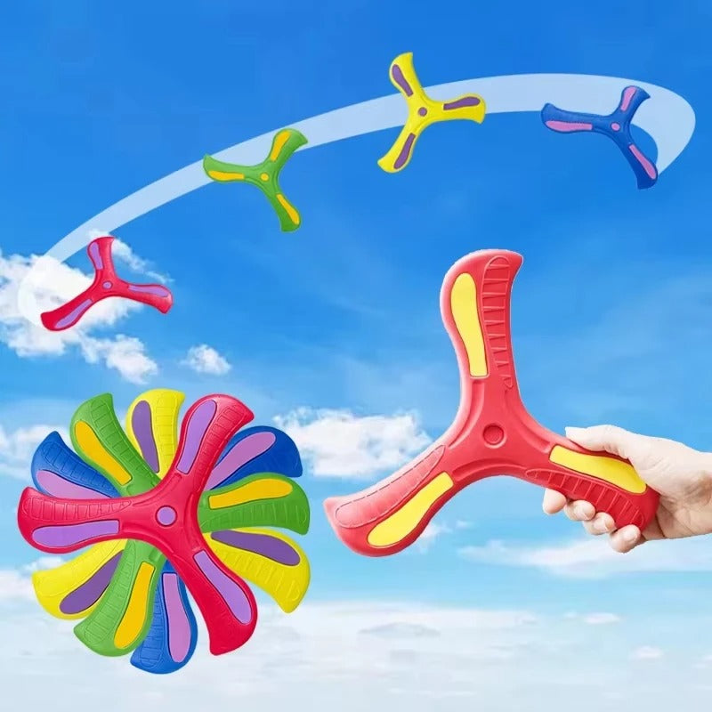 Boomerang Soft Three-leaf Cross with Night Light Outdoor Toy Flying Disc Adult-kids Interactive Sports Toy Puzzle Gift for Kids