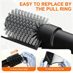 Electric 3-Speed BBQ Grill Cleaning Brush (180° Head) - Thumbnail 7