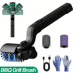 Electric 3-Speed BBQ Grill Cleaning Brush (180° Head) - Thumbnail 8