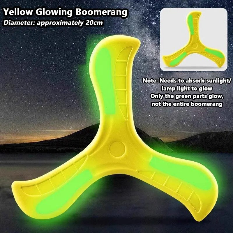 Boomerang Soft Three-leaf Cross with Night Light Outdoor Toy Flying Disc Adult-kids Interactive Sports Toy Puzzle Gift for Kids